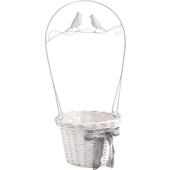 Photo JCP3530P : White willow basket with metal handle