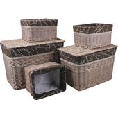 Photo KMA189SC : 2 chests with 3 willow storage baskets