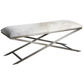 Photo MBC1340C : Steel and cow skin bench