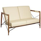 Photo MCA1360C : Solid suar wood and metal sofa Alice