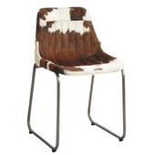 Photo MCH1430C : Chaise en peau de vache marron et blanche