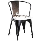 Photo MCH1580C : Metal and cow skin chair
