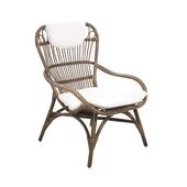 Photo MFA2720C : Grey vintage rattan armchair