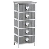 Photo NCM2800 : Chest of 5 drawers with hearts
