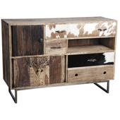 Photo NCM3230C : Mango and cow skin chest of drawers