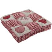 Photo NCO1430 : Coussin rouge motifs coeurs