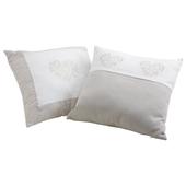 Photo NCO1780 : Coussin beige en lin et coton