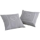 Photo NCO1980 : Square grey cushion with heart design