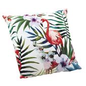 Photo NCO2270 : Cushion with pink flamingo and leaf design