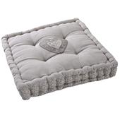 Photo NCO2300 : Coussin coeur carré en coton et lin