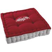 Photo NCO2360 : Coussin edelweiss carré en coton et lin