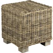 Photo NPO1120 : Grey pulut rattan pouffe