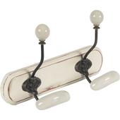 Photo NPT1022 : Wood and ceramic 2 hook hanger