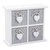 Photo NRA1460 : 4 drawers mini cabinet with hearts