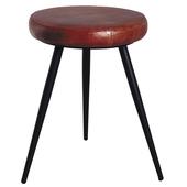 Photo NTB1810C : 3 legs leather and metal stool