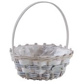 Photo PAM4640P : Round willow and wood basket with handle