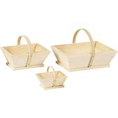 Photo PCF1611 : Mini pine wood basket with handle