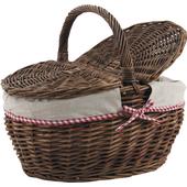 Photo PCO1290J : Willow picnic basket with handle and two covers