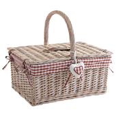 Photo PCO1300C : Stained half willow basket with 2 covers