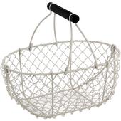 Photo PEN1560 : Old white wire basket with handle