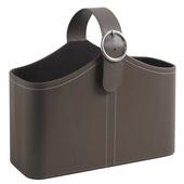 Photo PFA1390 : Taupe simili leather magazine rack