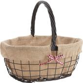 Photo PMA4870J : Rusty metal and willow basket with movable handles