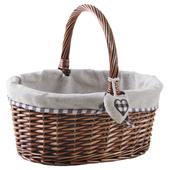 Photo PMA5090J : Oval half willow and jute basket