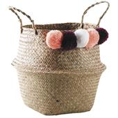 Photo SFA2830 : Natural rush bag with pompoms
