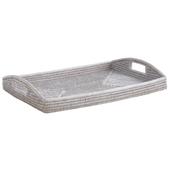 Photo TPL2850 : White painted rattan tray