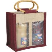 Photo VBO1630 : Sac 2 compartiments en jute