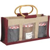 Photo VBO1640 : Jute bag 3 compartments