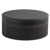 Photo VBT2542 : Round simili ostrich leather box