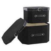 Photo VBT271S : Black cardboard and simili leather boxes