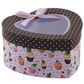 Photo VBT3000 : Cardboard heart box with cupcakes design