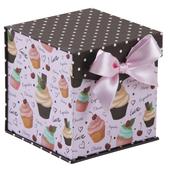 Photo VCF1650 : Boîte carrée en carton Cupcakes 
