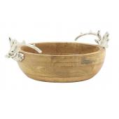 Photo CCO2290 : Mango wood basket - Deer