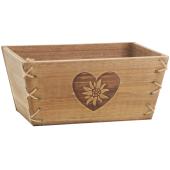 Photo CCO9640 : Wooden basket Edelweiss and heart design
