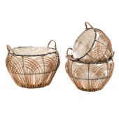 Photo CDA606SJ : Openwork willow and jute baskets