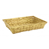 Photo CMA5122 : Gold lacquered bamboo rectangular baskets 