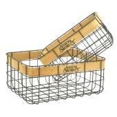 Photo CMA513S : Rectangular metal and wood baskets Atelier des Saveurs