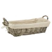 Photo CMA5170J : Grey willow and jute rectangular basket 