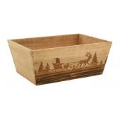 Photo CMA5190 : Burned wood and stained wood rectangular basket Winter