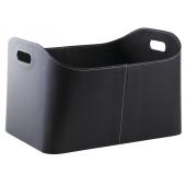 Photo CRA5600 : Black imitation leather log basket