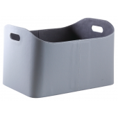 Photo CRA5610 : Grey imitation leather log basket