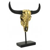 Photo DAN3210 : Horn statue black and gold resin