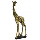 Photo DAN3250 : Girafe en résine dorée antique