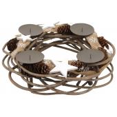 Photo DBO3050 : Willow and metal Christmas wreath candle holder
