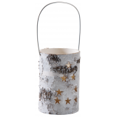 Photo DBO3320 : Whitewashed birch wood lantern