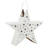 Photo DBO3670 : White lacquered metal star lantern
