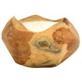 Photo DBO3890 : Natural teak and wax chandle holder